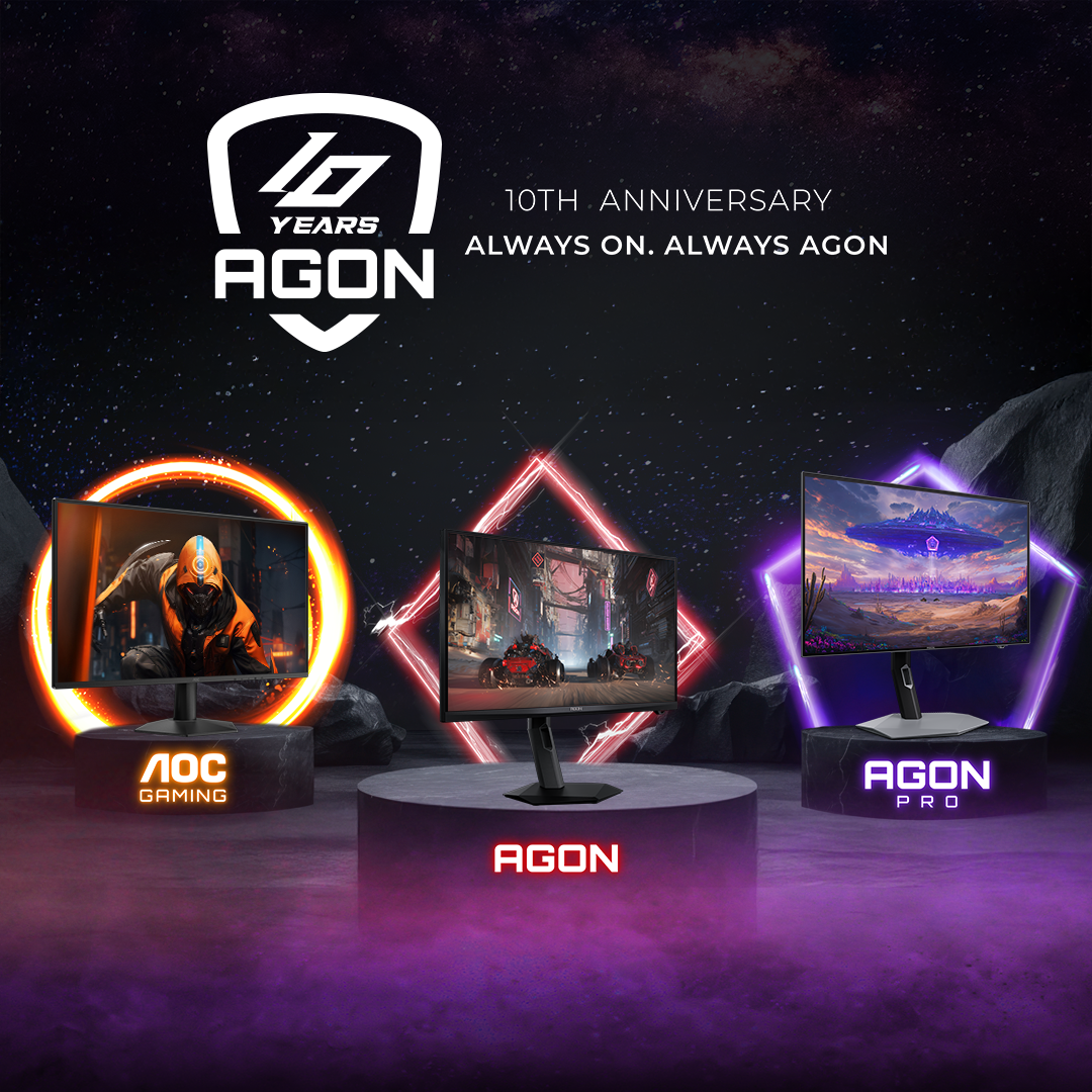AGON by AOC 十周年並成功連續七年穩居全球第一的遊戲顯示器品牌寶座!