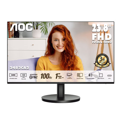AOC 23.8" 全高清 IPS 100Hz USB-C 65W 家用顯示器 24B3CA2
