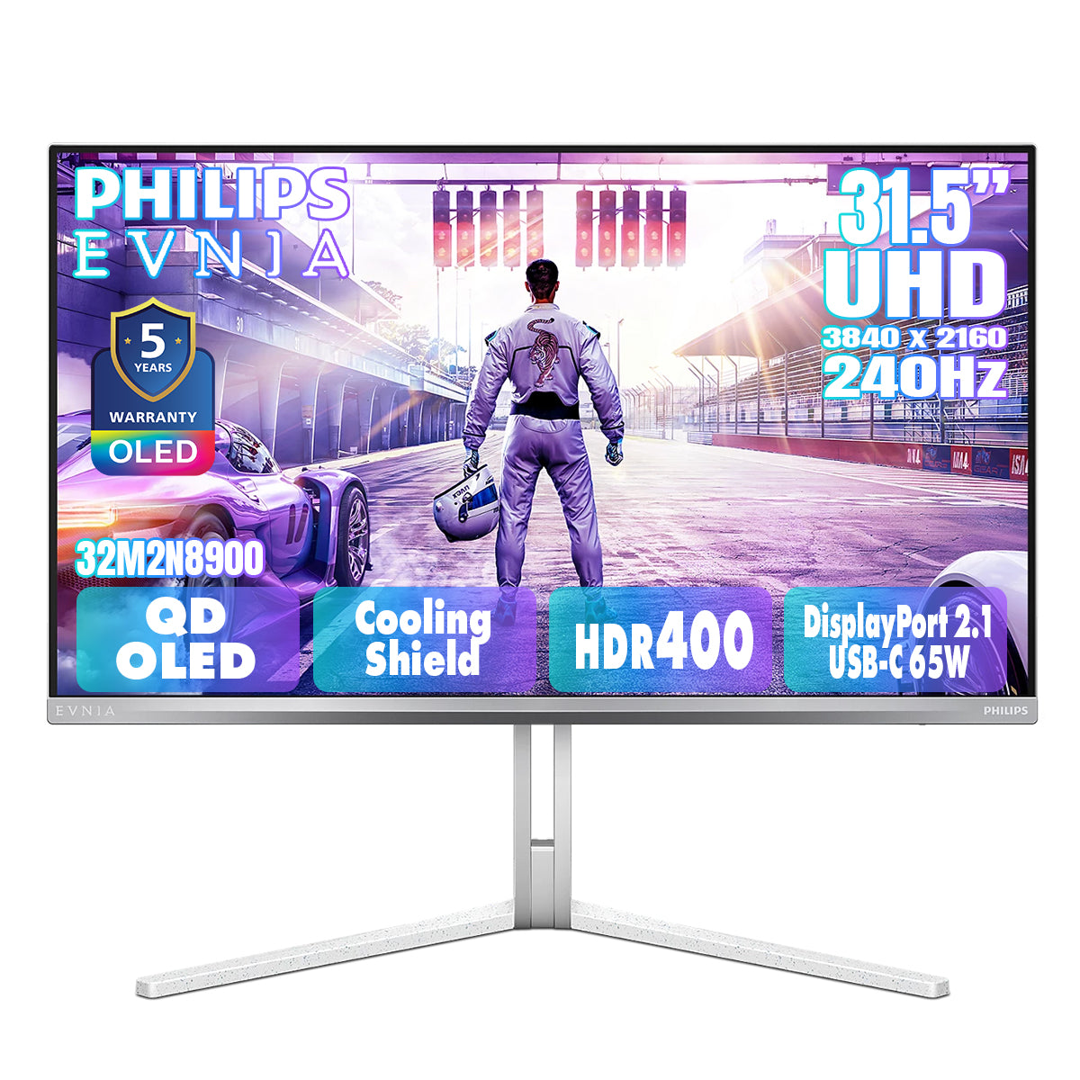 PHILIPS EVNIA 31.5" 4K UHD QD-OLED 240Hz USB-C 65W Gaming Monitor 32M2N8900