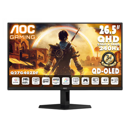 AOC 26.5" 2K QHD QD-OLED 240Hz Gaming Monitor Q27G40ZDF