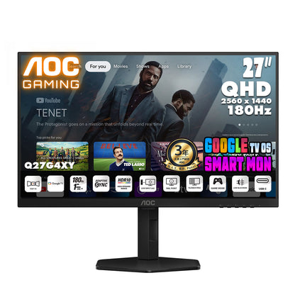 AOC 27" 2K QHD Fast VA 180Hz Google TV Gaming Monitor Q27G4XY